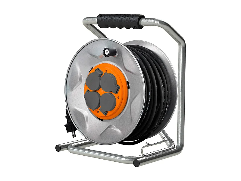 Enrouleur de chantier IP44 4 prises 16A 3G2,5mm² 35m - Orange - Zenitech