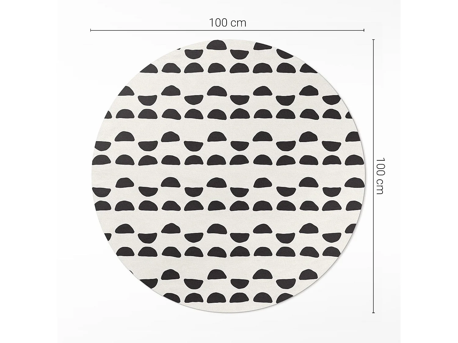 Tapis vinyle pour la maison, Moquette d'intérieur Motif bohème de croissants irréguliers 100 cm