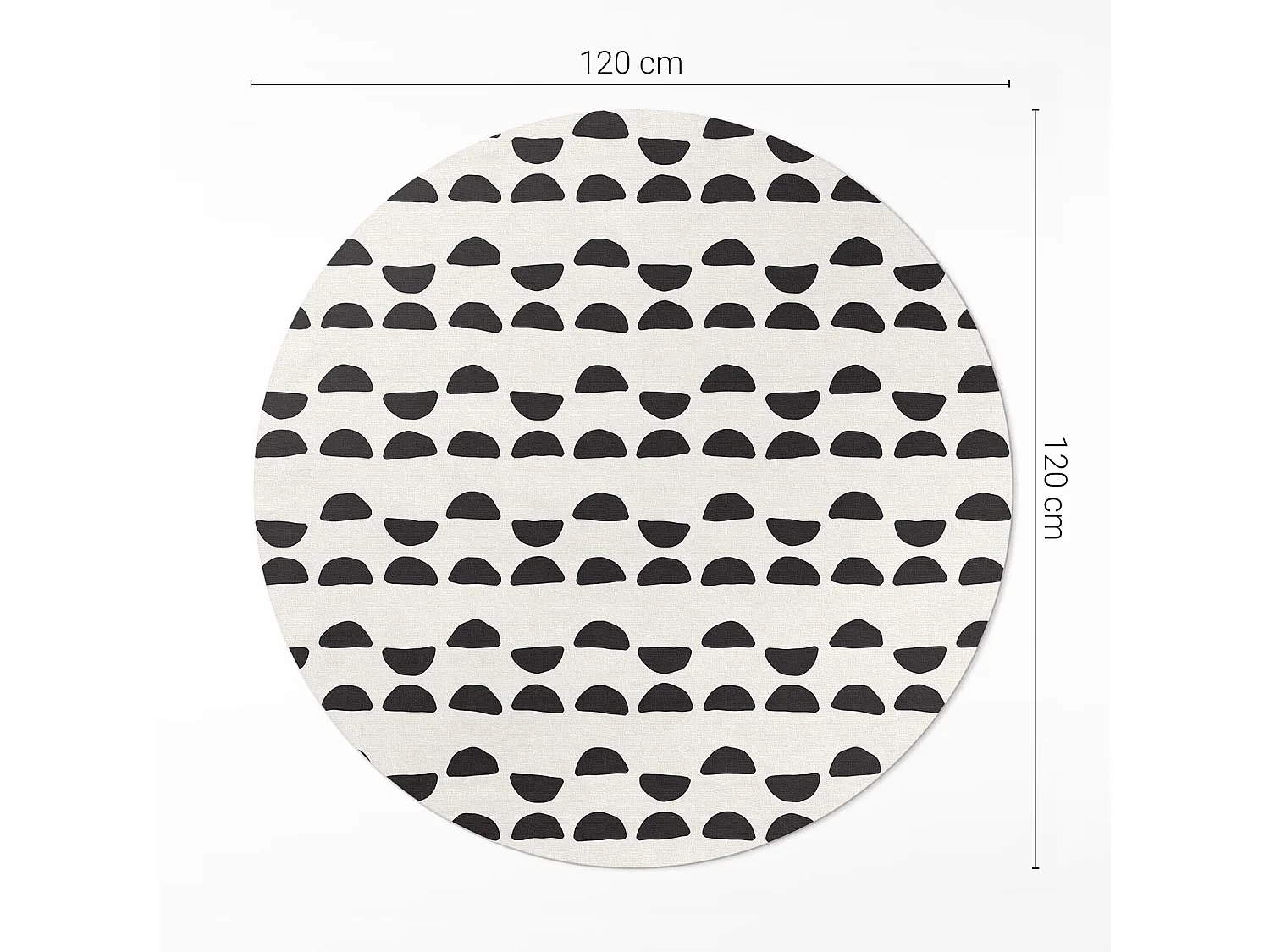 Vinyl-Teppich für Zuhause, Innenteppich, unregelmäßiges Halbmond-Boho-Muster, 120 cm