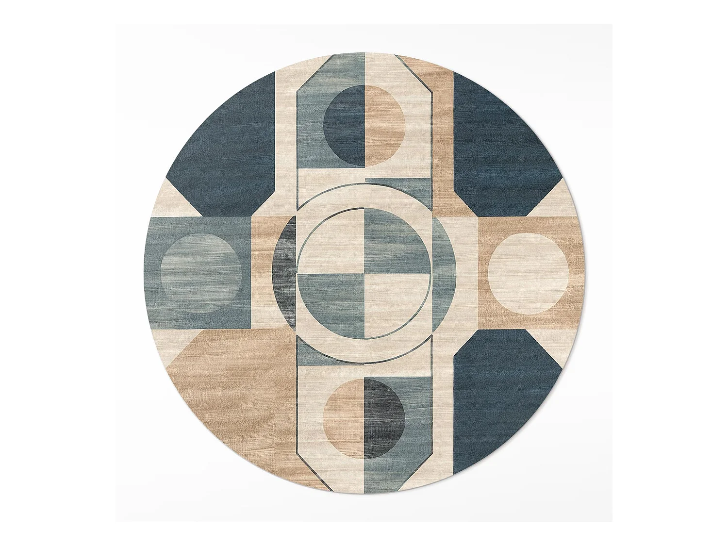 Tapis vinyle pour la maison, Moquette d'intérieur Formes géométriques dans un style rétro/vintage pastel 80 cm