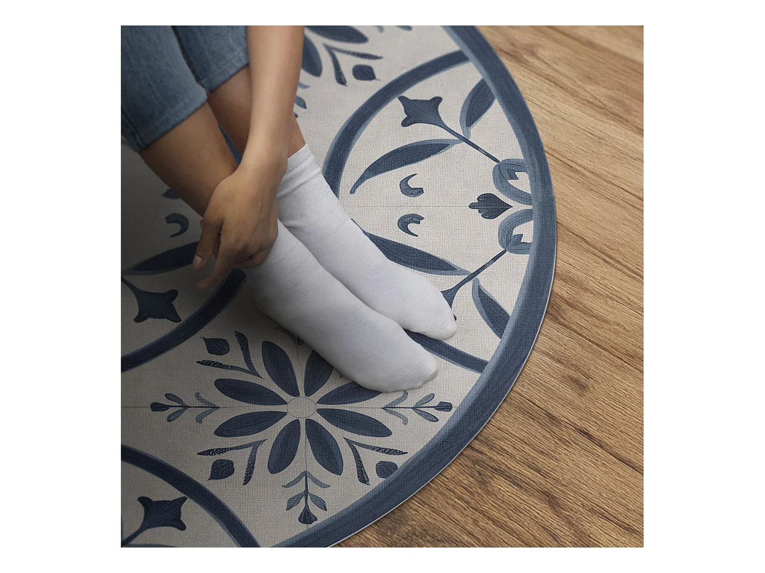 Tapis vinyle pour la maison, Moquette d'intérieur Carreaux de pierre décoratifs avec motif de sol vintage 60 cm