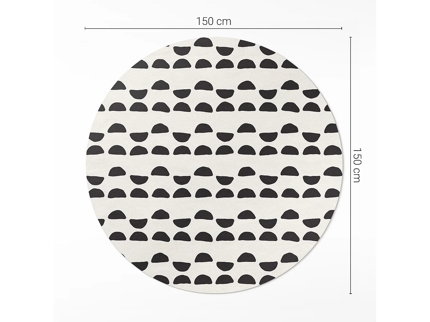 Tapis vinyle pour la maison, Moquette d'intérieur Motif bohème de croissants irréguliers 150 cm