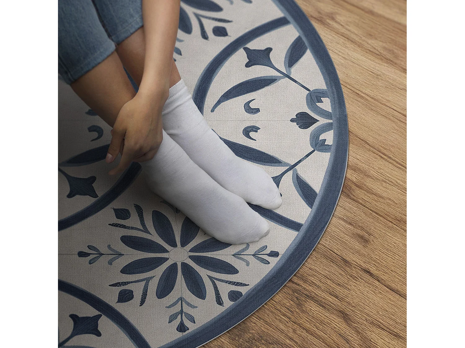 Tapis vinyle pour la maison, Moquette d'intérieur Carreaux de pierre décoratifs avec motif de sol vintage 50 cm