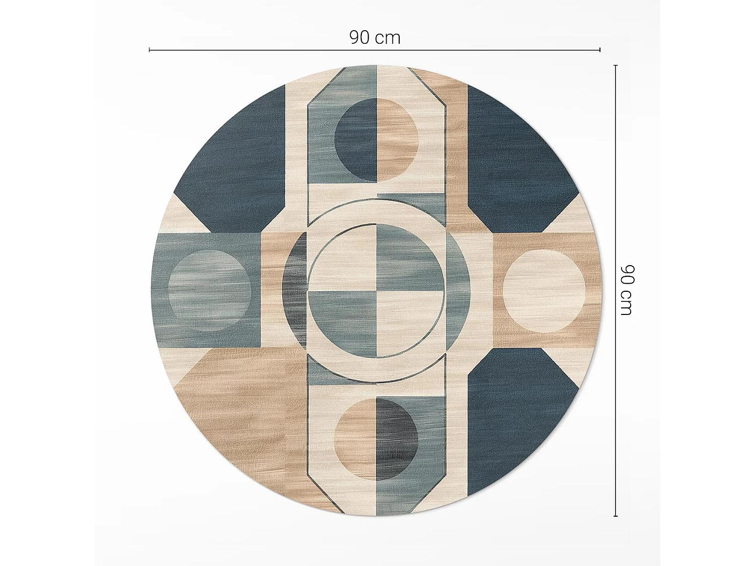 Tapis vinyle pour la maison, Moquette d'intérieur Formes géométriques dans un style rétro/vintage pastel 90 cm