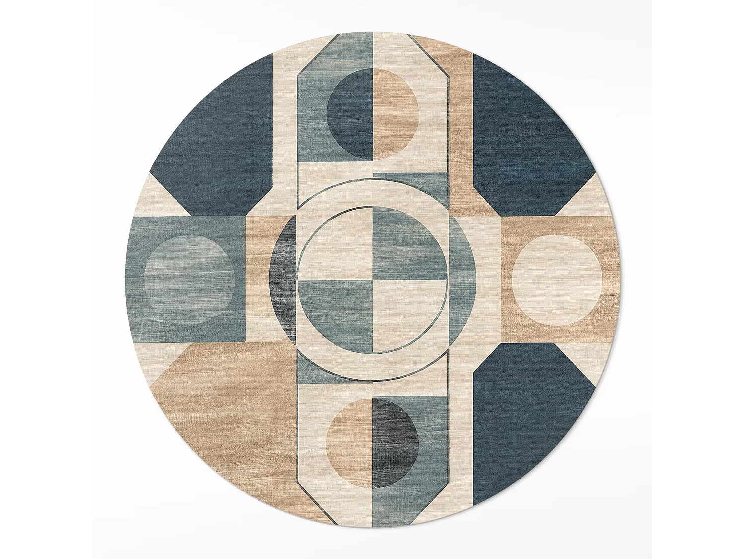 Tappeto in vinile per la casa, Tappeto per interni Forme geometriche in stile pastello retrò/vintage 90 cm