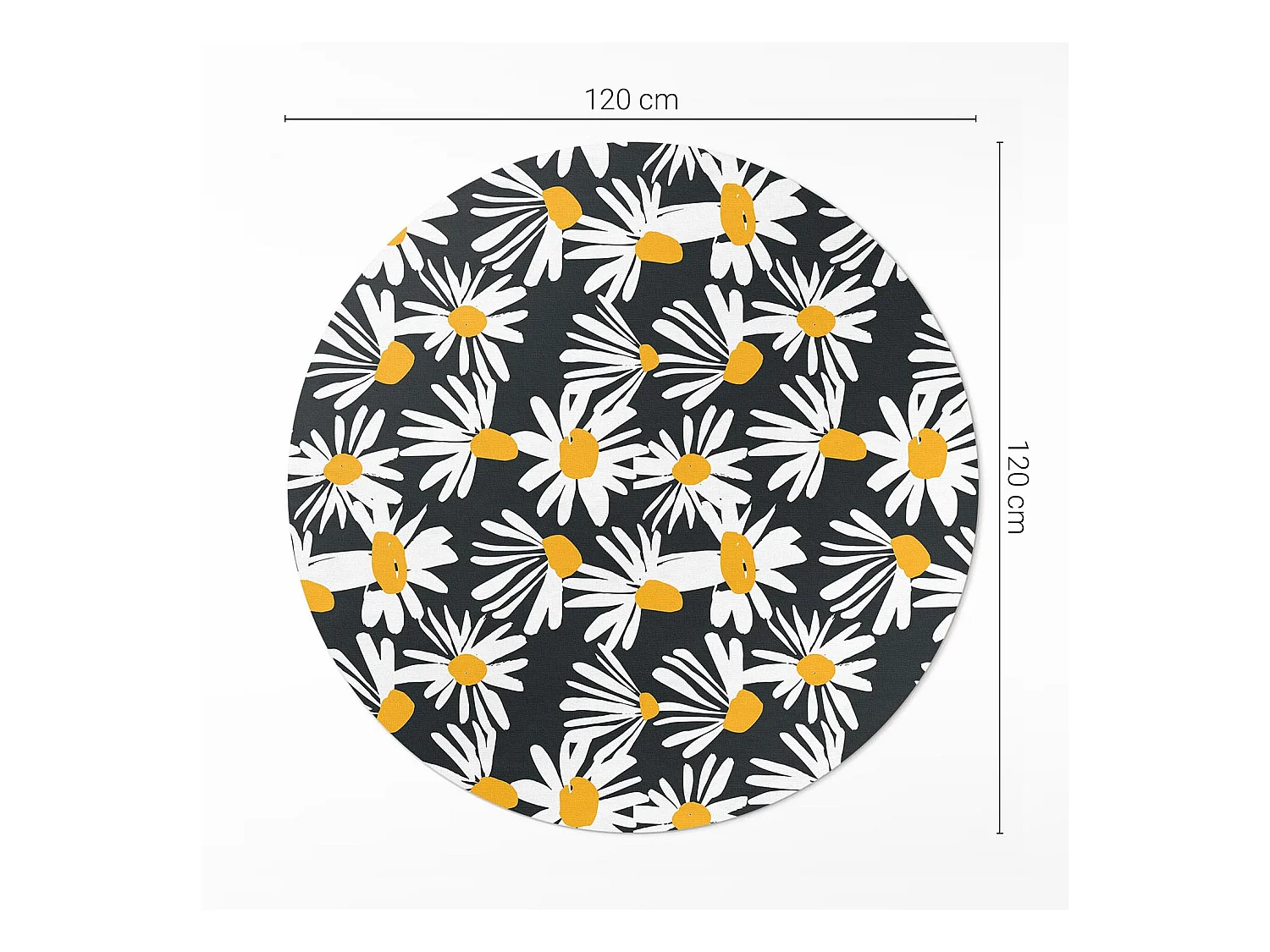 Vinylteppich für Zuhause, Innenteppich, bemalte Gänseblümchen, Wildblumen, 120 cm