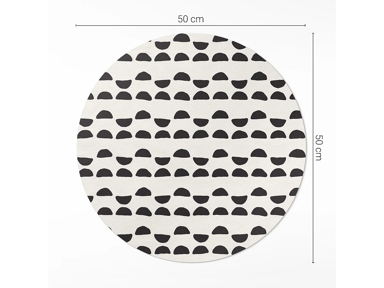 Vinyl-Teppich für Zuhause, Innenteppich, unregelmäßiges Halbmond-Boho-Muster, 50 cm