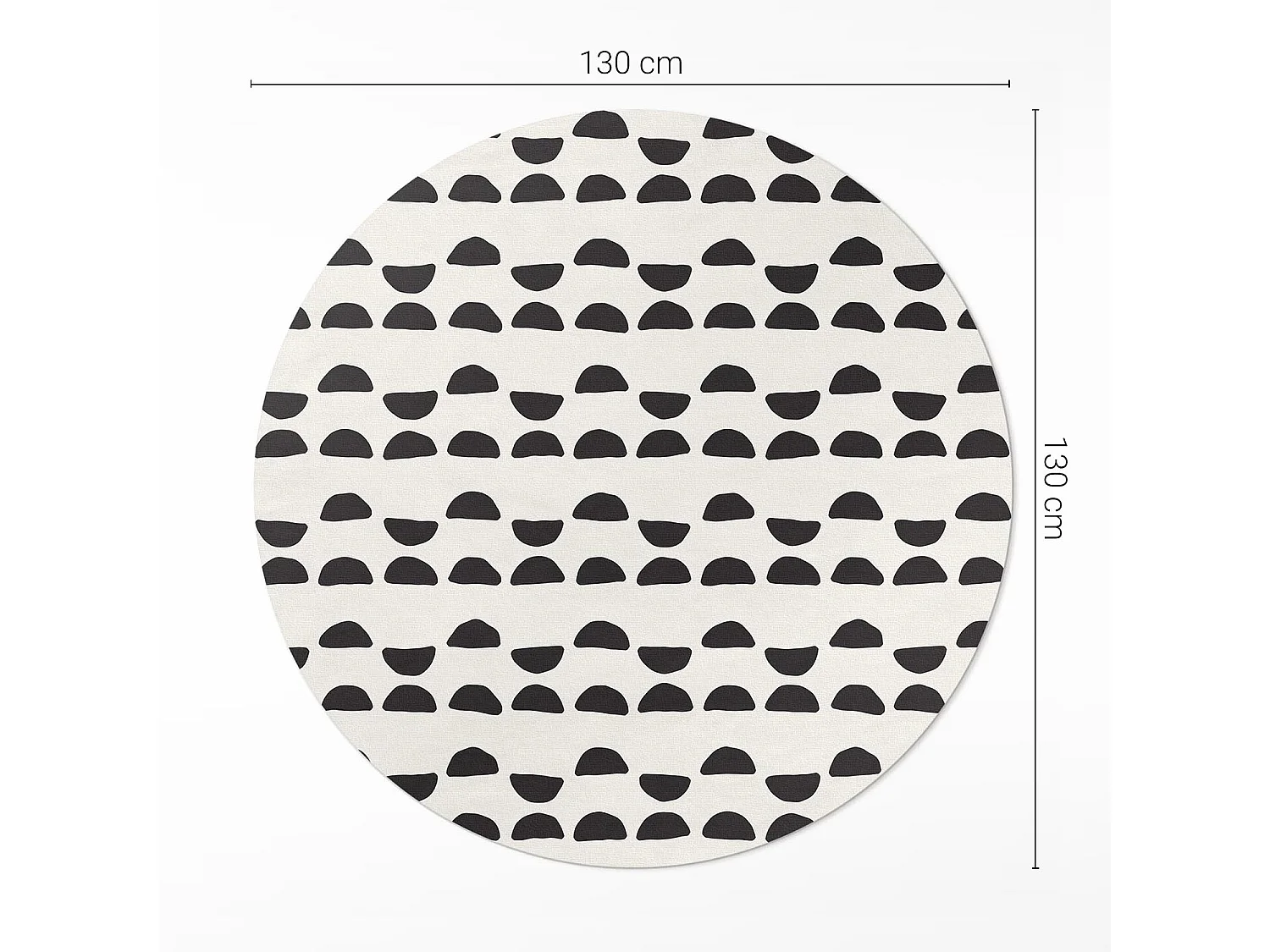 Vinyl-Teppich für Zuhause, Innenteppich, unregelmäßiges Halbmond-Boho-Muster, 130 cm