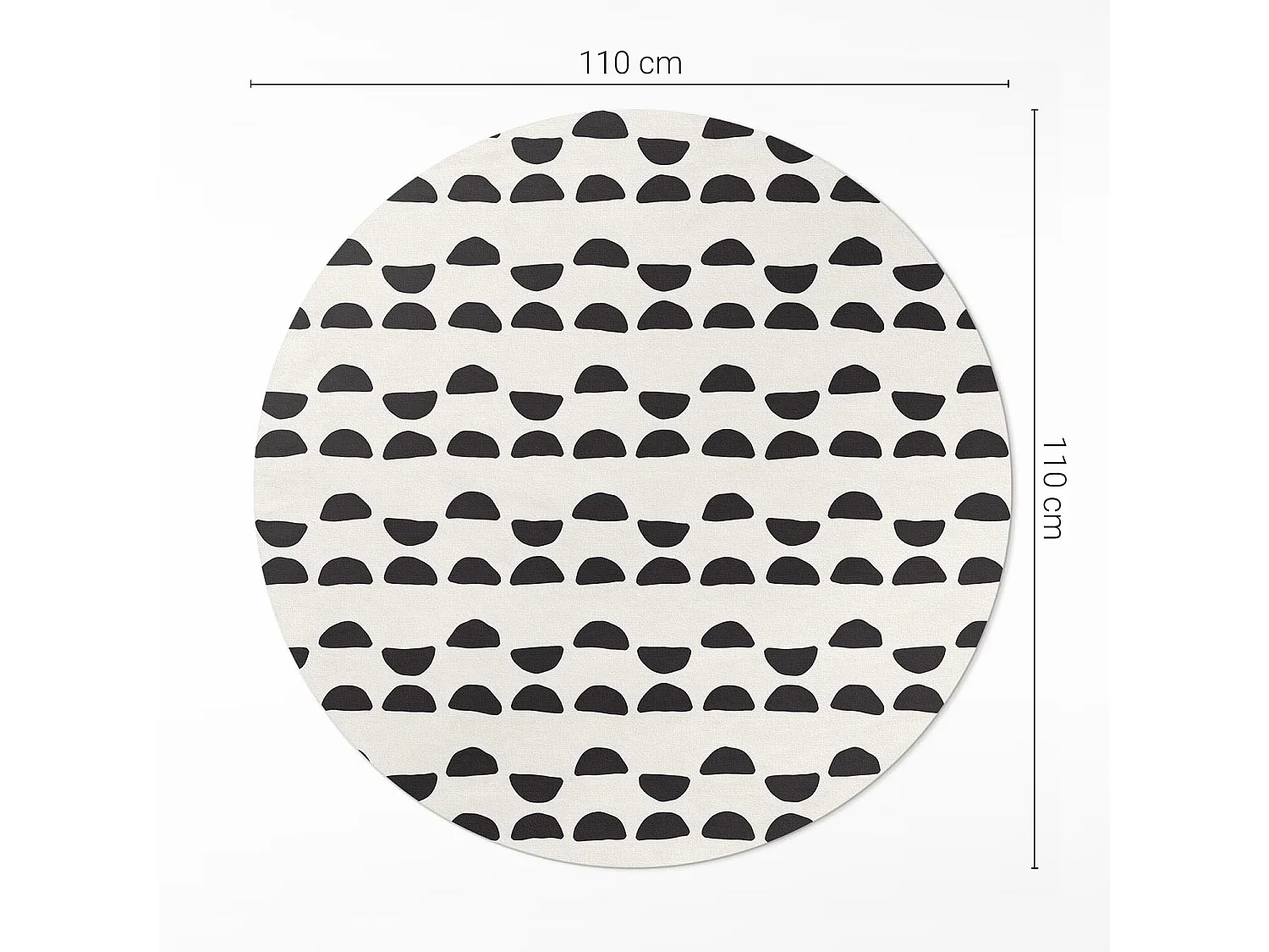 Vinyl-Teppich für Zuhause, Innenteppich, unregelmäßiges Halbmond-Boho-Muster, 110 cm