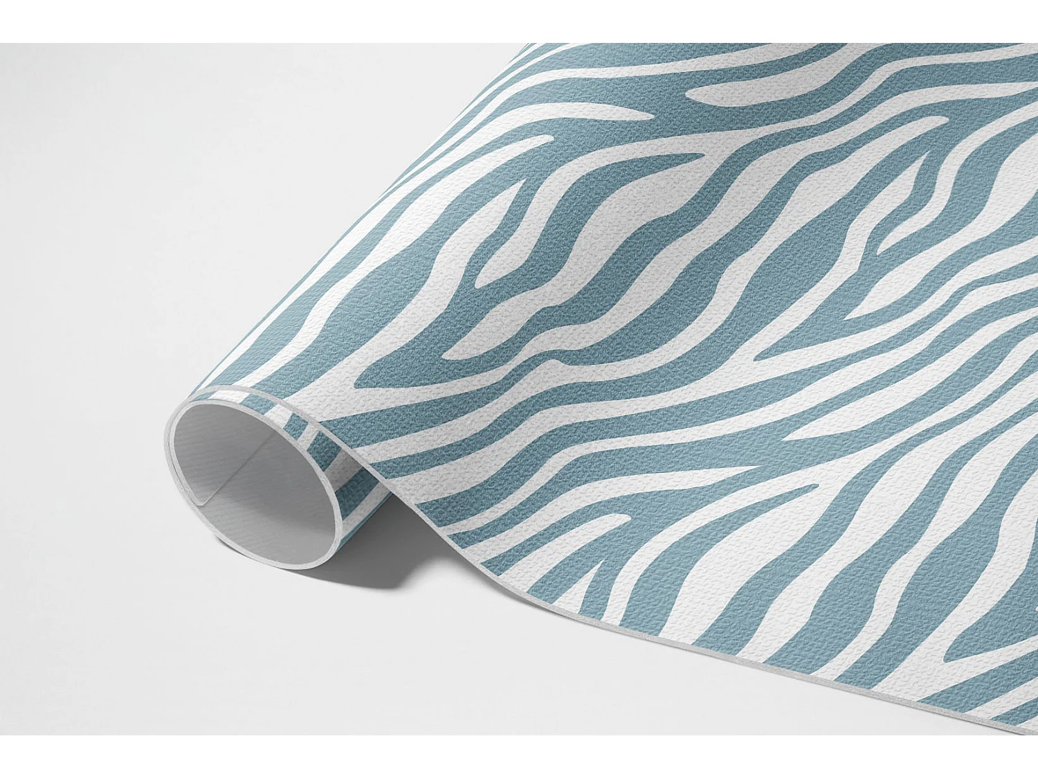 Tapis vinyle pour la maison, Moquette d'intérieur Vagues boho abstraites en bleu pastel - 80x120 cm