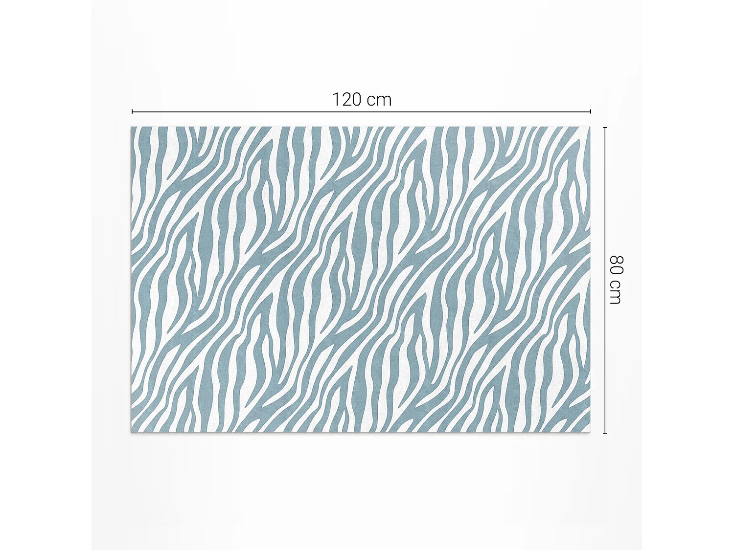 Tapis vinyle pour la maison, Moquette d'intérieur Vagues boho abstraites en bleu pastel - 80x120 cm