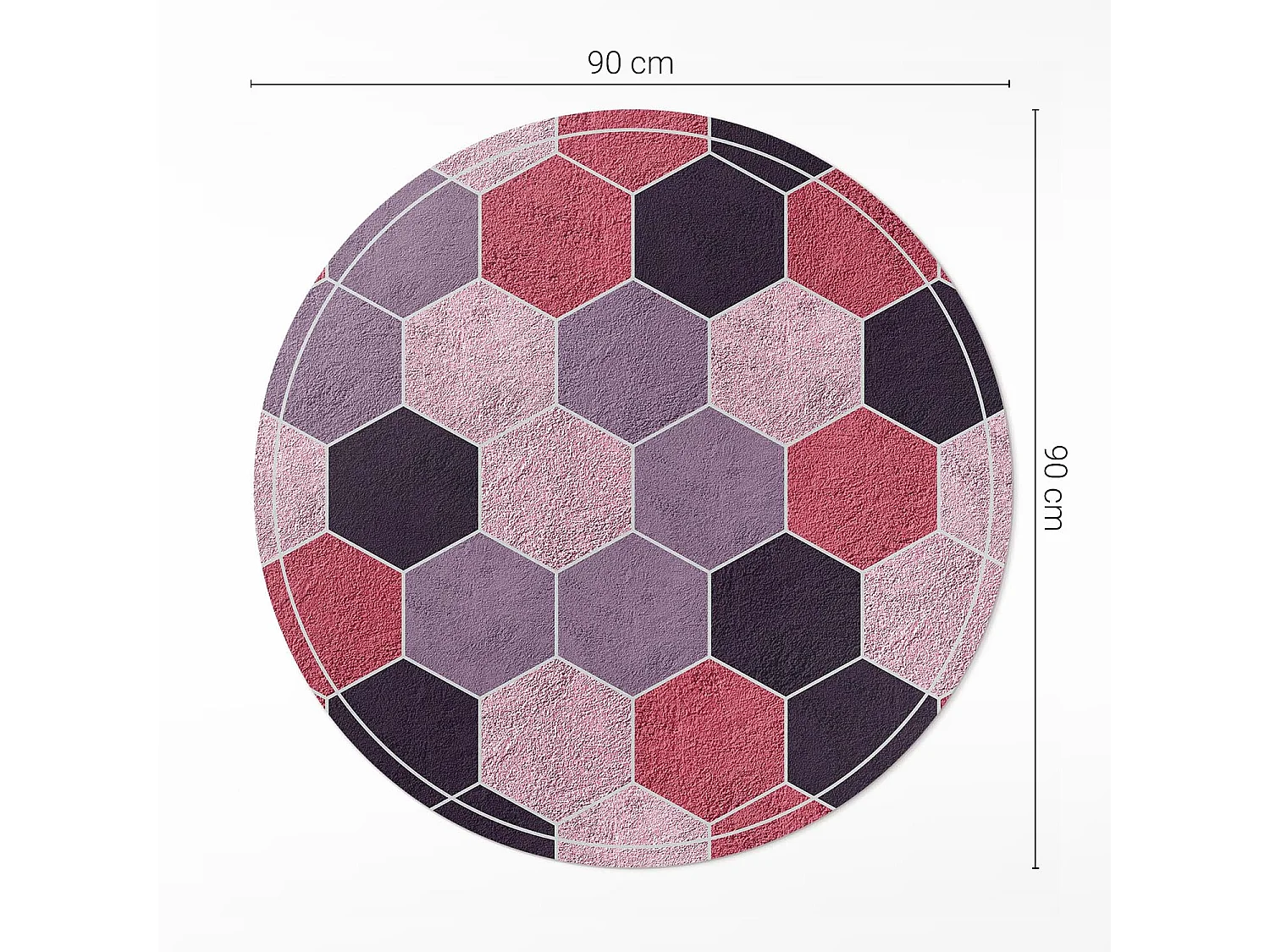 Vinyl-Teppich für Zuhause, Innenteppich, Plüsch-Sechsecke, regelmäßiges geometrisches Muster, 90 cm