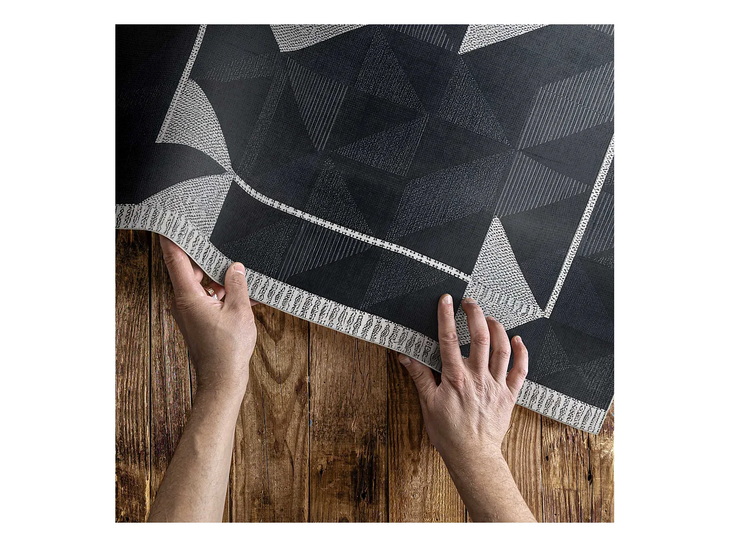 Tapis vinyle pour la maison, Moquette d'intérieur Mosaïque géométrique - 100x150 cm