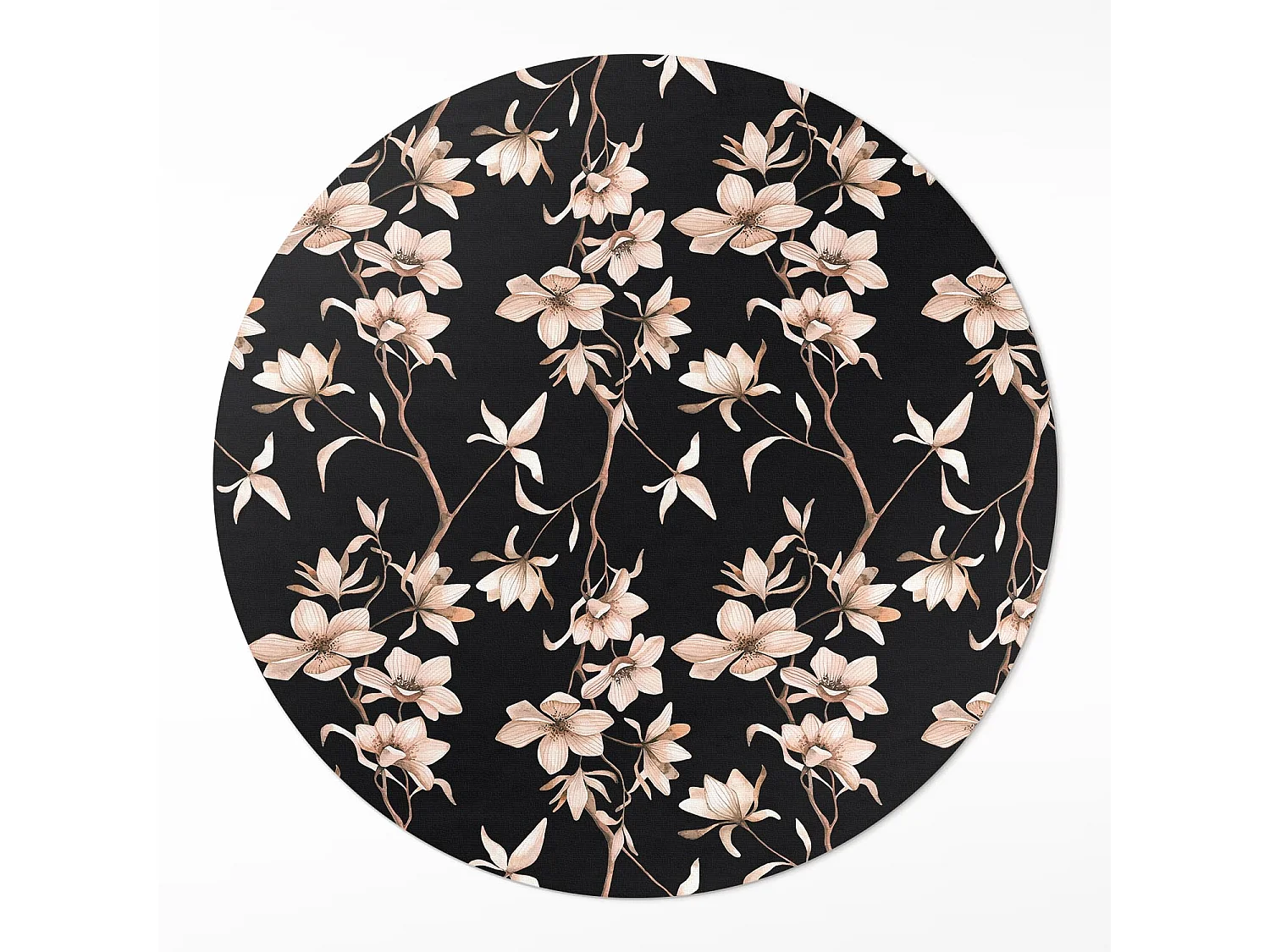 Vinylteppich für Zuhause, Innenteppich Helle Blumen auf Zweigen, Vintage-Muster, 60 cm