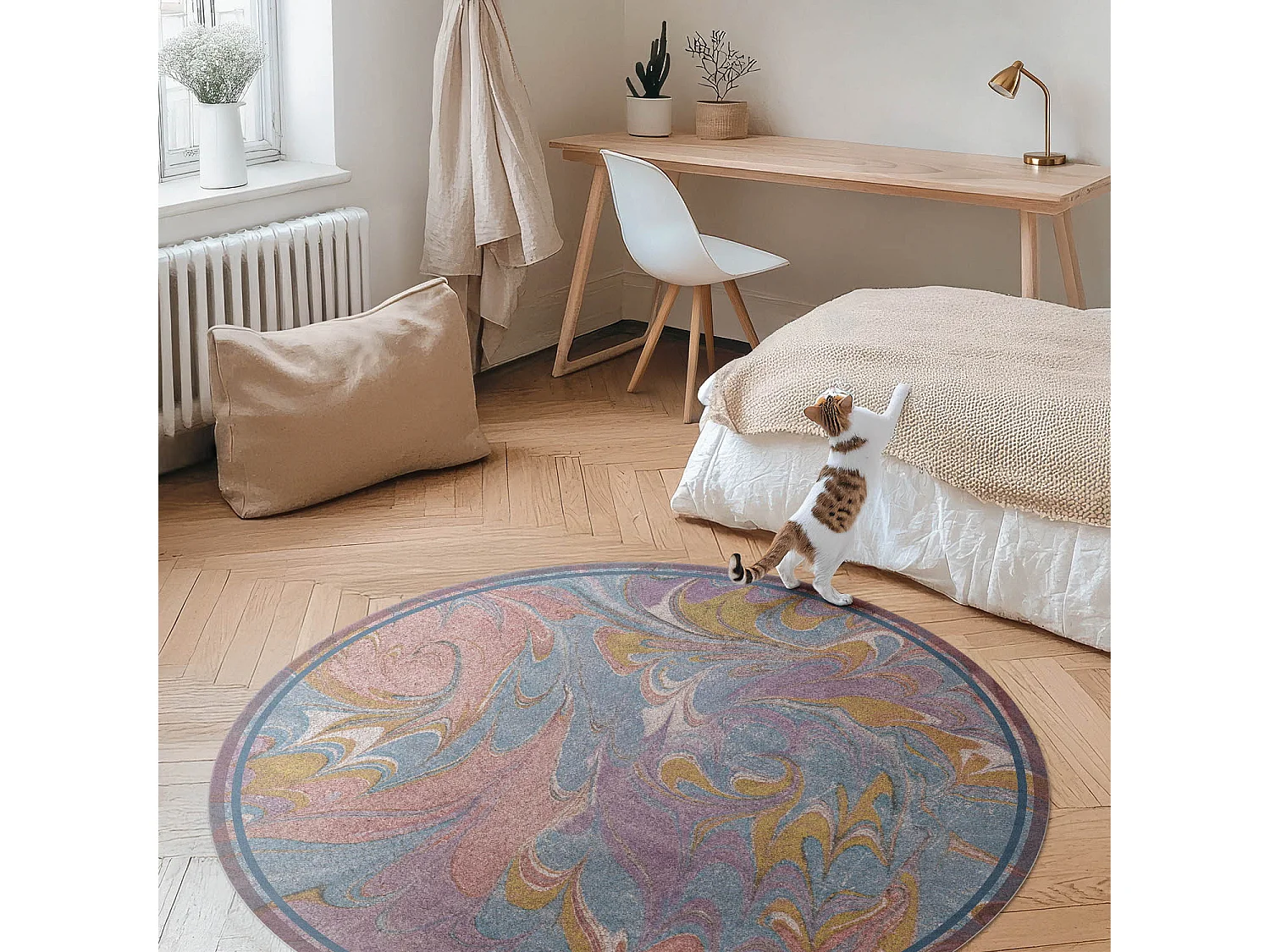 Vinylteppich für Zuhause, Innenteppich Abstrakte Komposition 50 cm