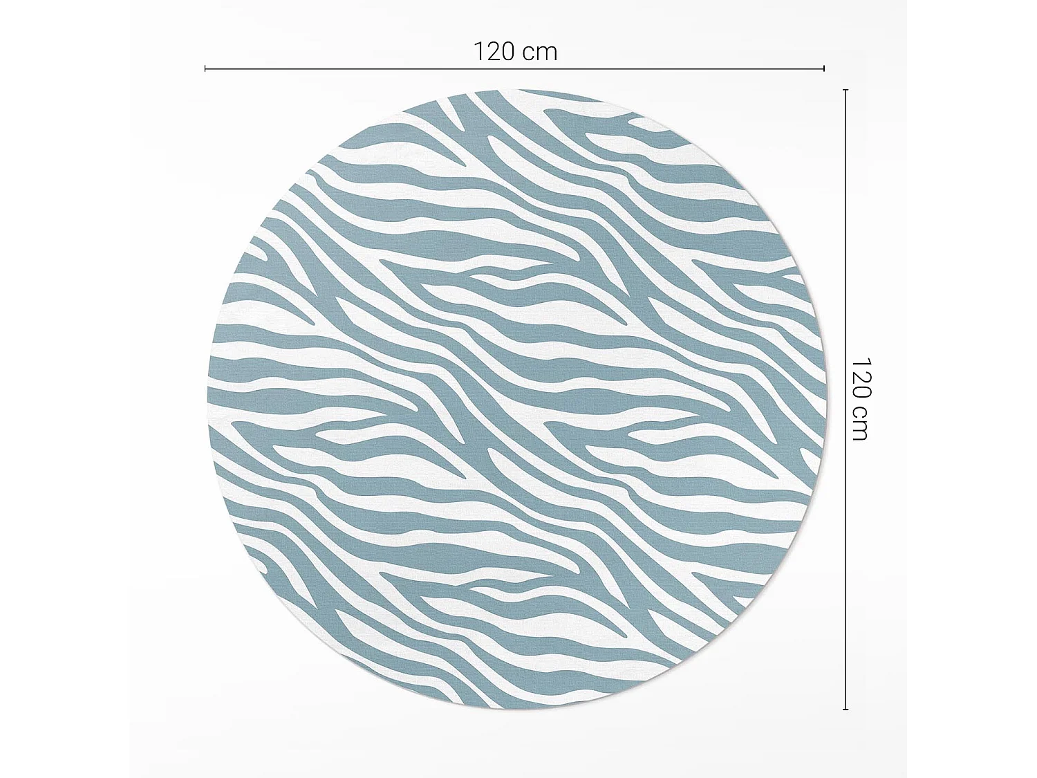 Vinylteppich für Zuhause, Innenteppich Abstrakte Boho-Wellen in Pastellblau 120 cm