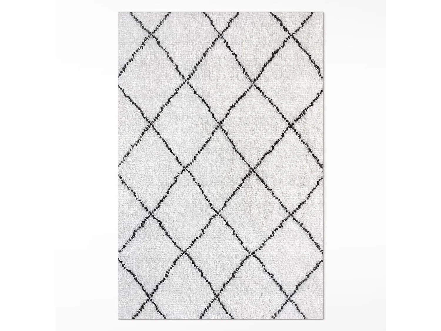 Tapis vinyle pour la maison, Moquette d'intérieur Peluche imitation motif lignes noires - 60x90 cm