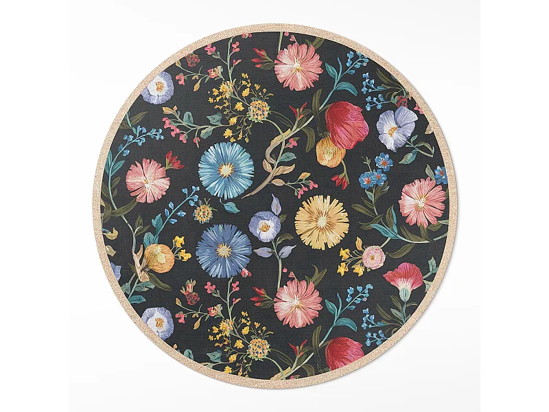 Tapis vinyle pour la maison, Moquette d'intérieur Fleurs sauvages belles plantes colorées dans un style boho vintage 50 cm