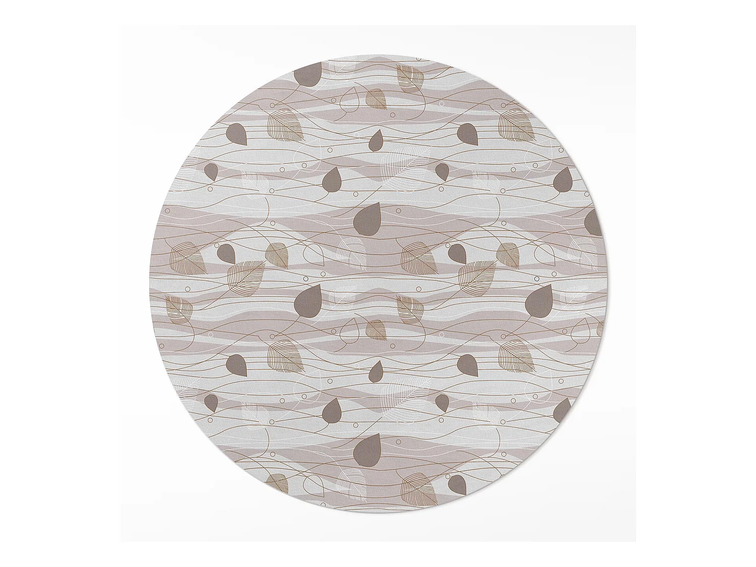 Tapis vinyle pour la maison, Moquette d'intérieur Feuilles de Boho sur illustration de fond de vagues 110 cm