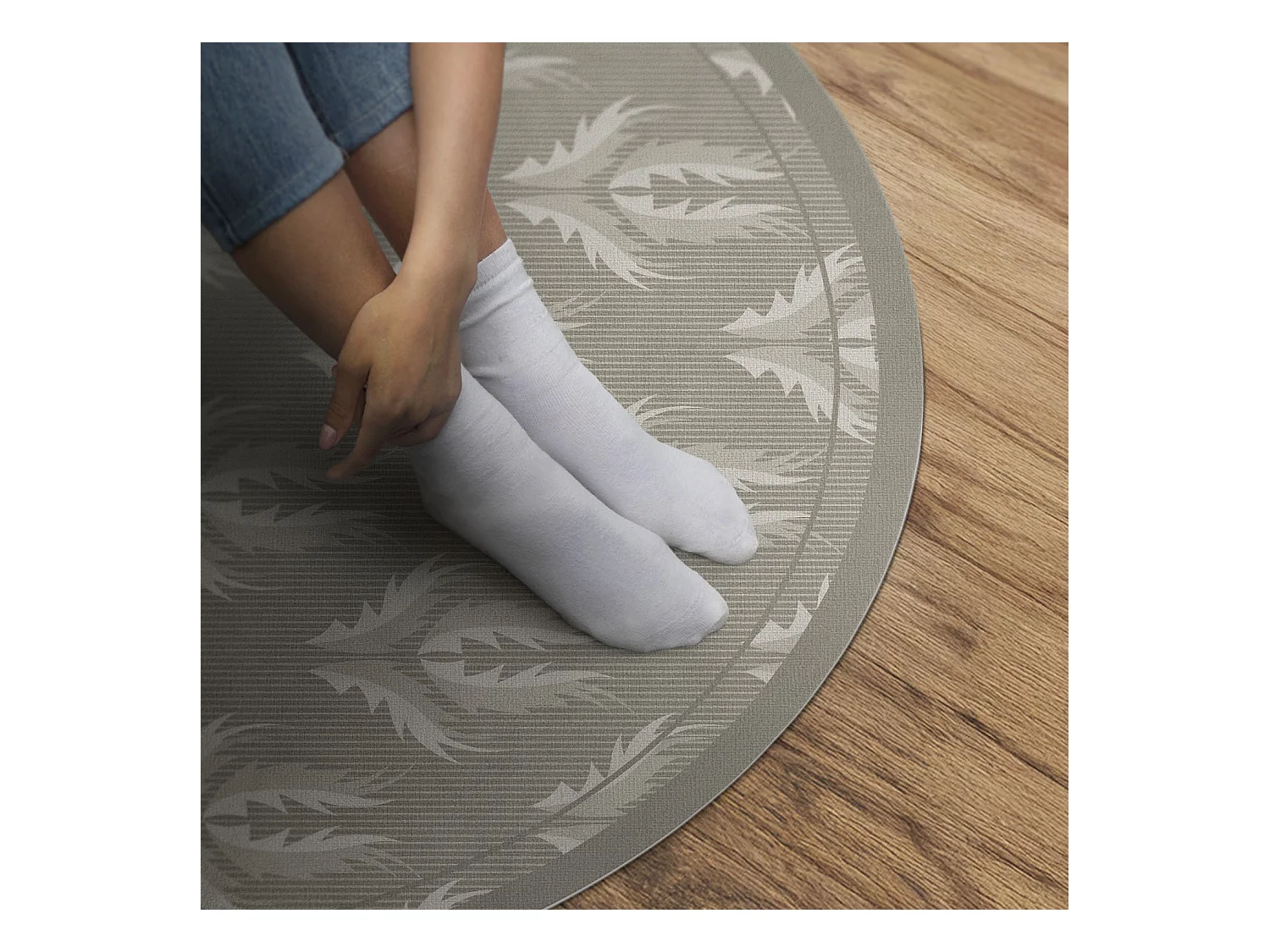Tapis vinyle pour la maison, Moquette d'intérieur Modèle régulier d’ornements végétaux 80 cm