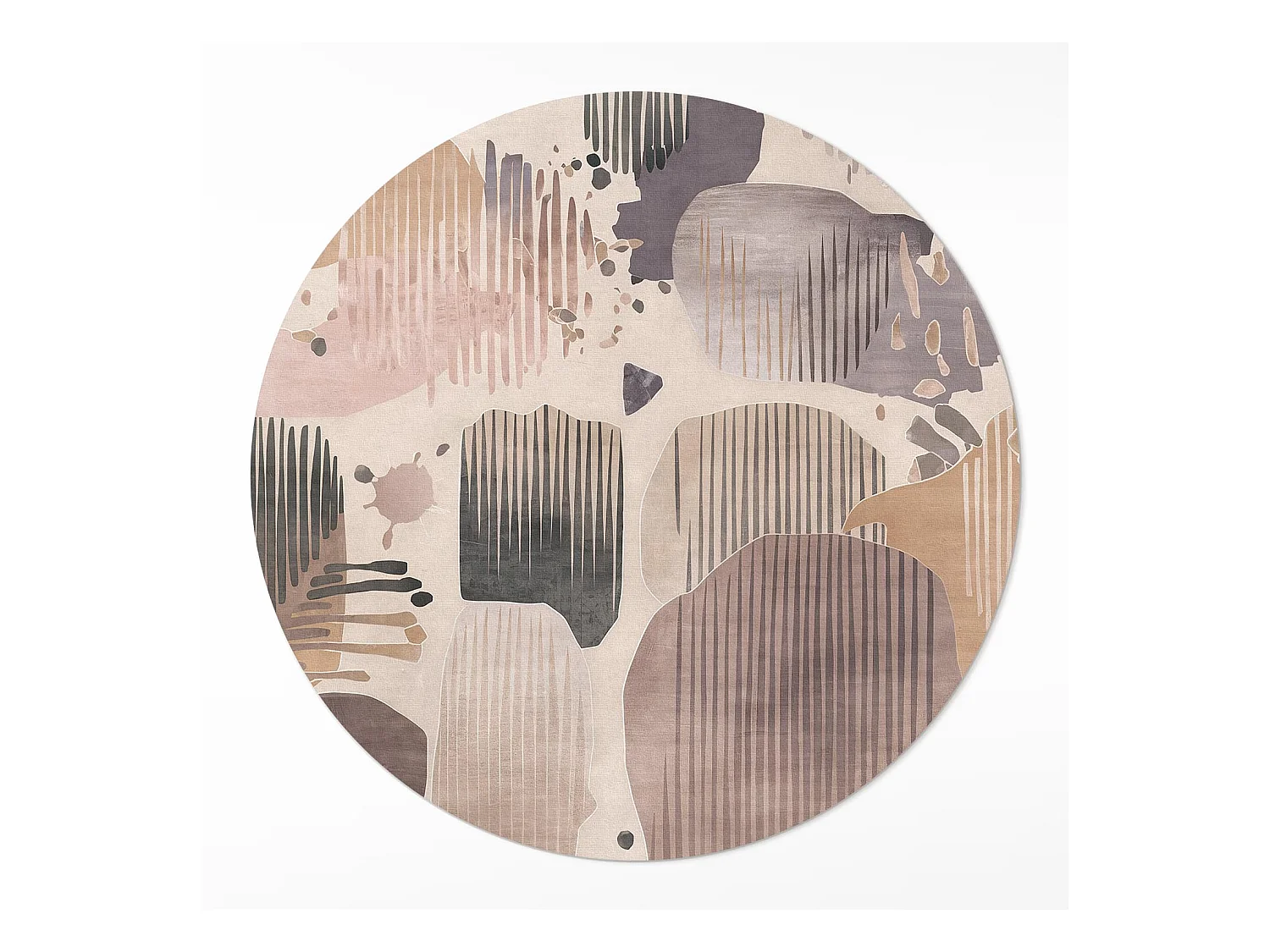 Tapis vinyle pour la maison, Moquette d'intérieur Formes abstraites aux couleurs pastel, style boho/vintage 80 cm