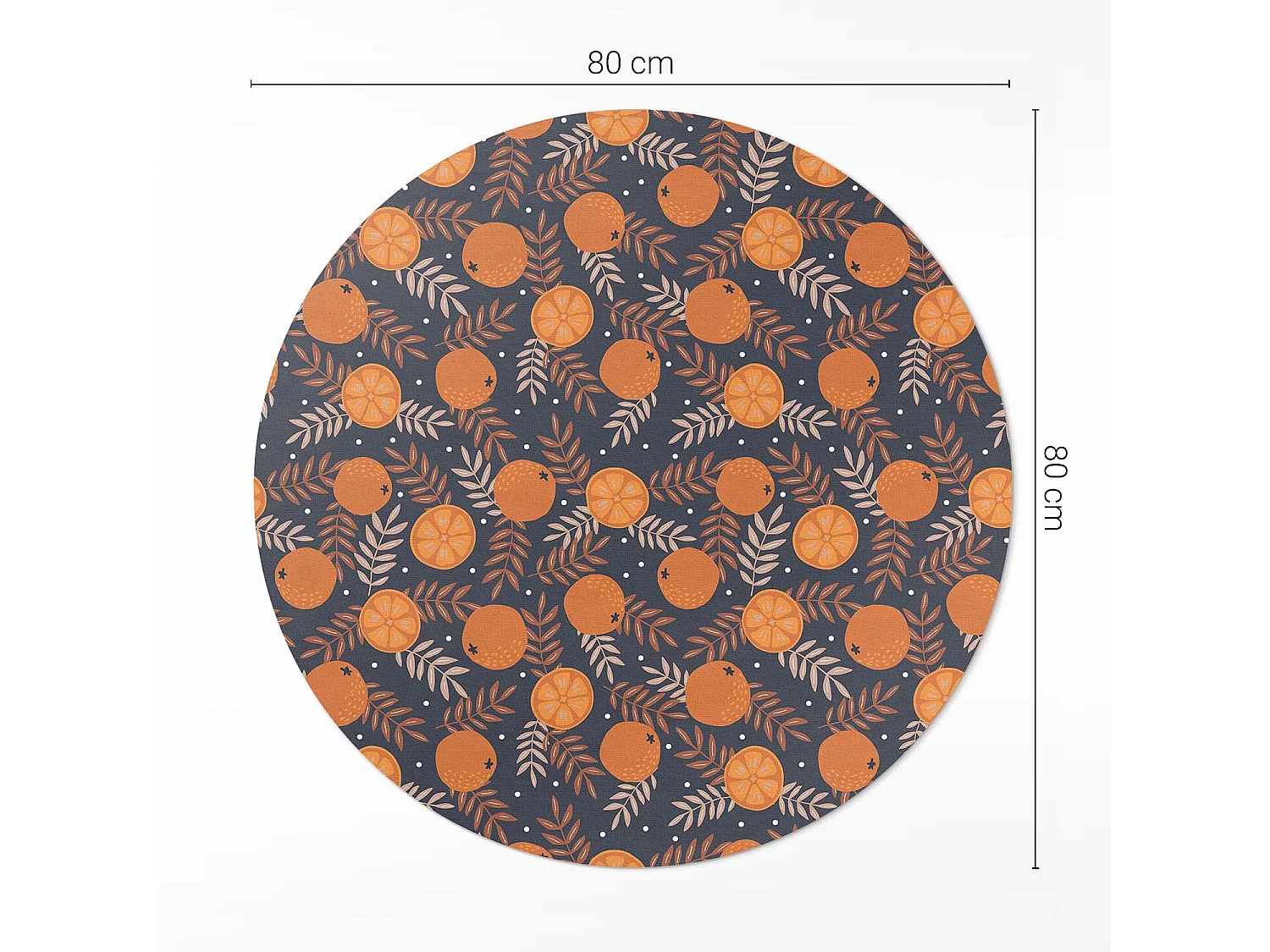 Vinyltapijt voor thuis, Binnentapijt Illustratie sinaasappelen en bladeren 80 cm
