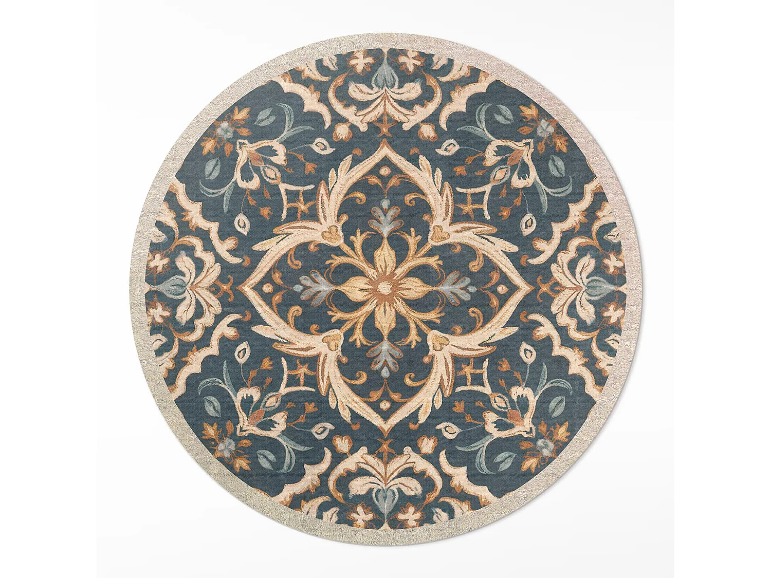 Vinyltapijt voor thuis, binnentapijt Plantendecoratie vintage ornament in oude stijl 130 cm