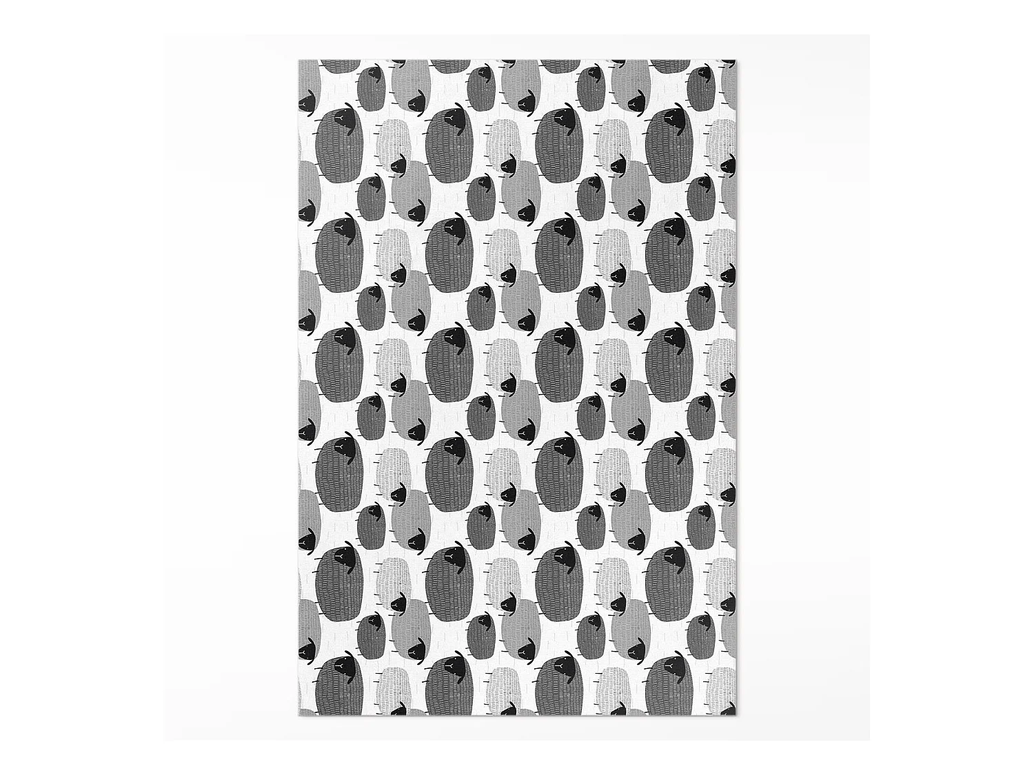 Tapis vinyle pour la maison, Moquette d'intérieur Motif régulier de mouton peint - 100x150 cm