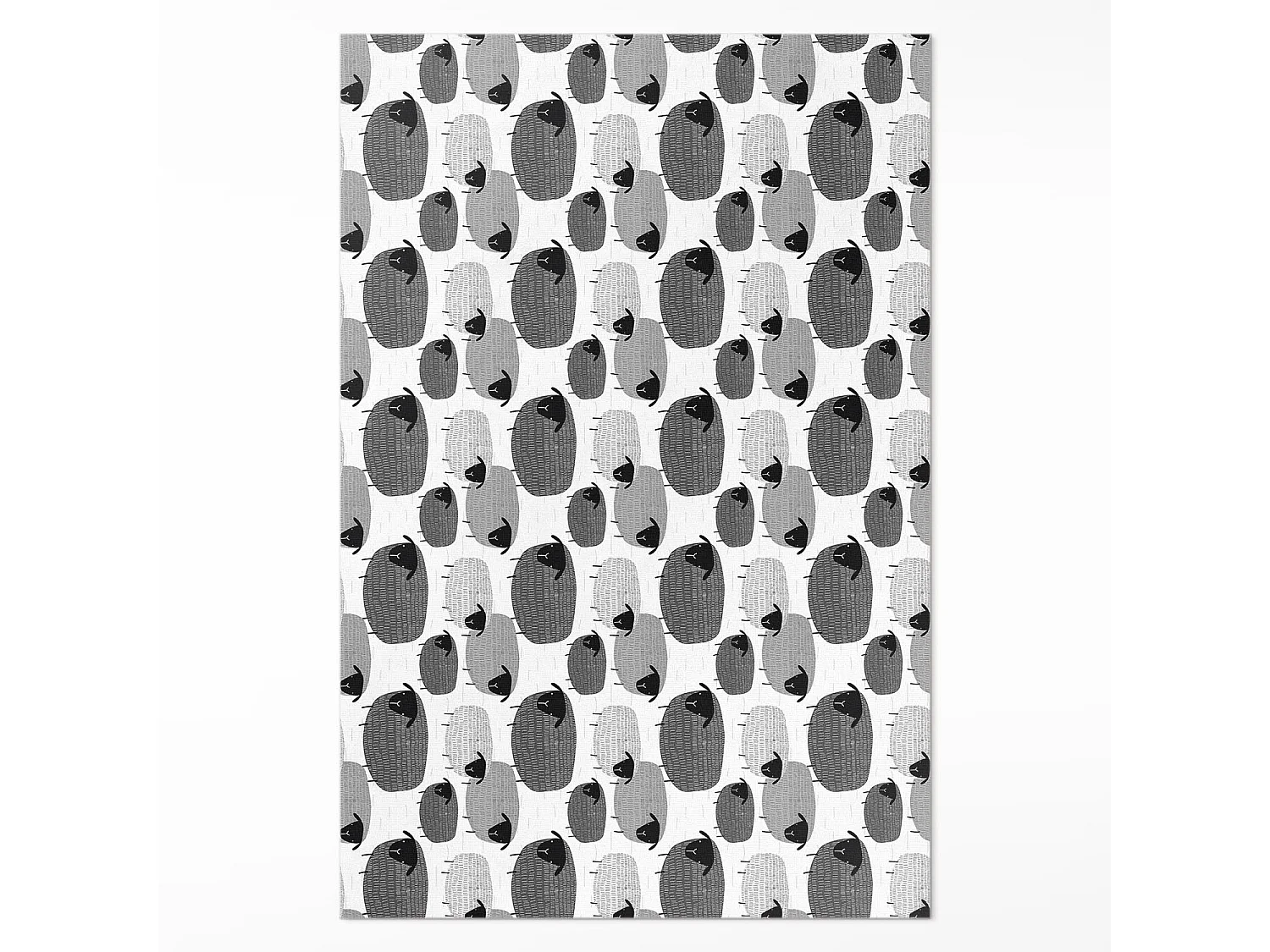 Vinyl-Teppich für Zuhause, Innenteppich, regelmäßig bemaltes Schafmuster – 100 x 150 cm