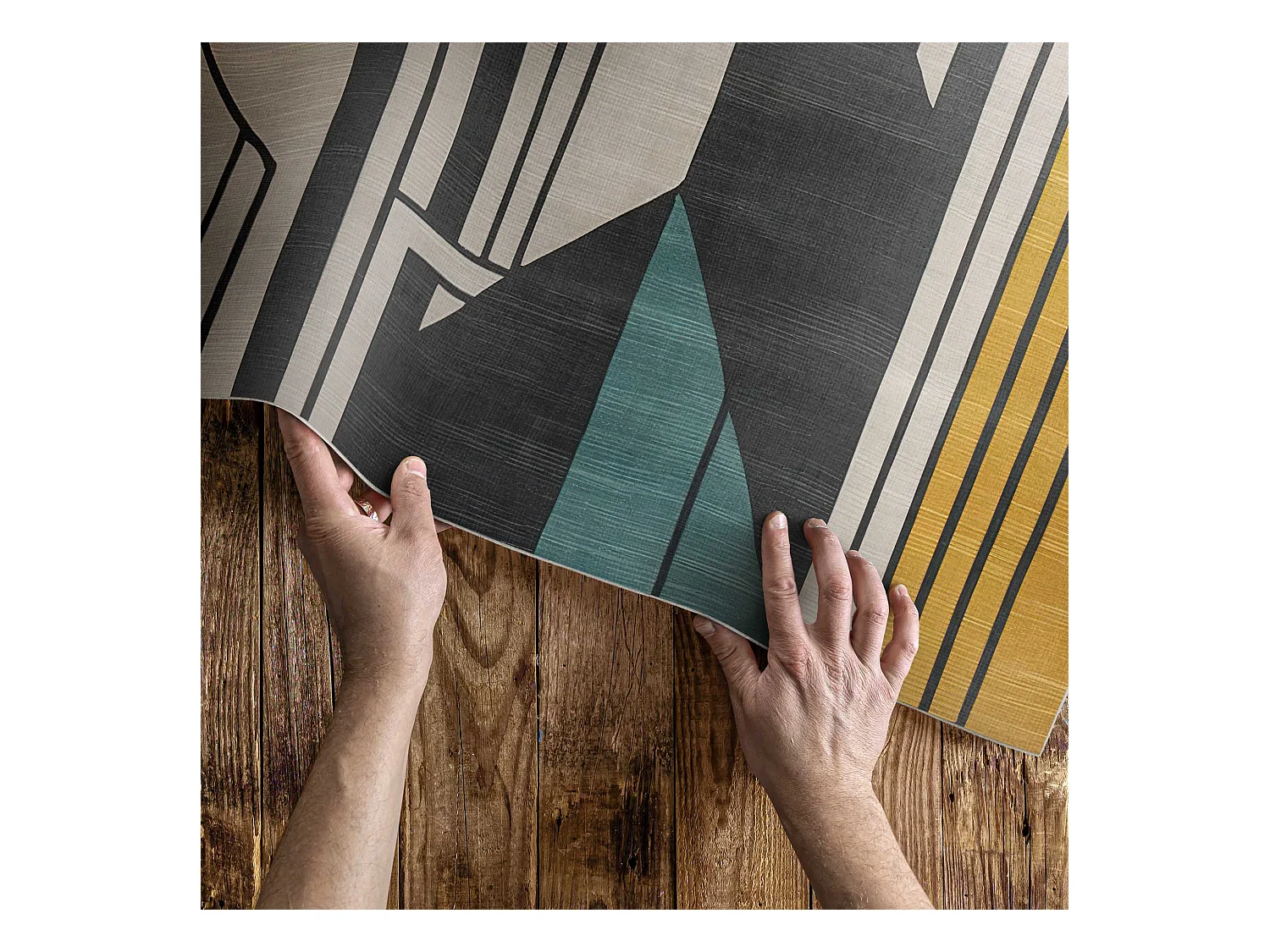 Tapis vinyle pour la maison, Moquette d'intérieur Abstraction géométrique - 140x210 cm