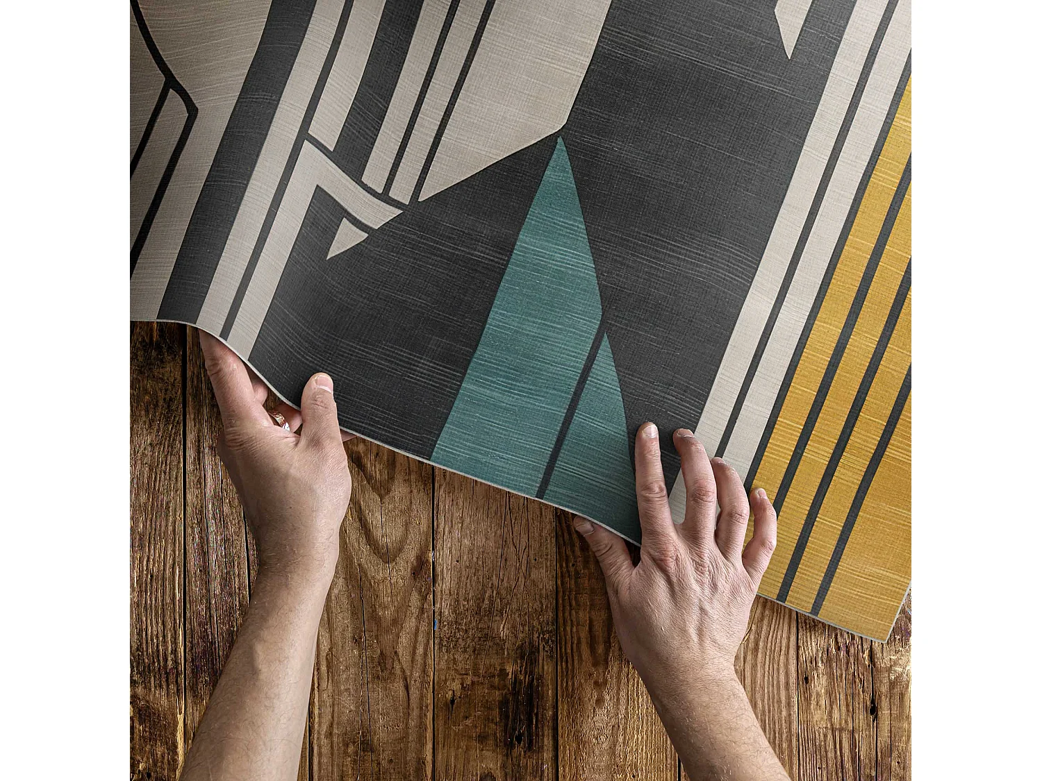 Vinylteppich für Zuhause, Innenteppich Geometrische Abstraktion – 140x210 cm