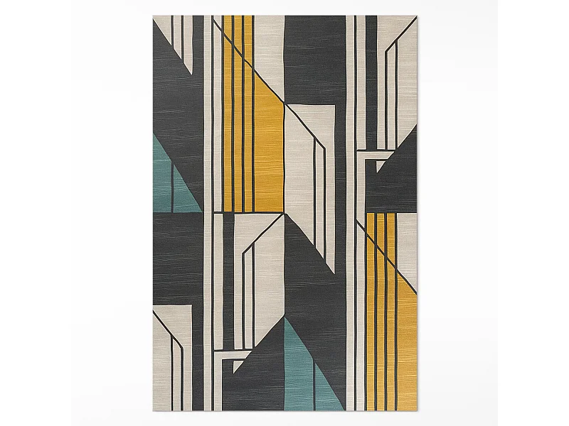 Tapis vinyle pour la maison, Moquette d'intérieur Abstraction géométrique - 100x150 cm