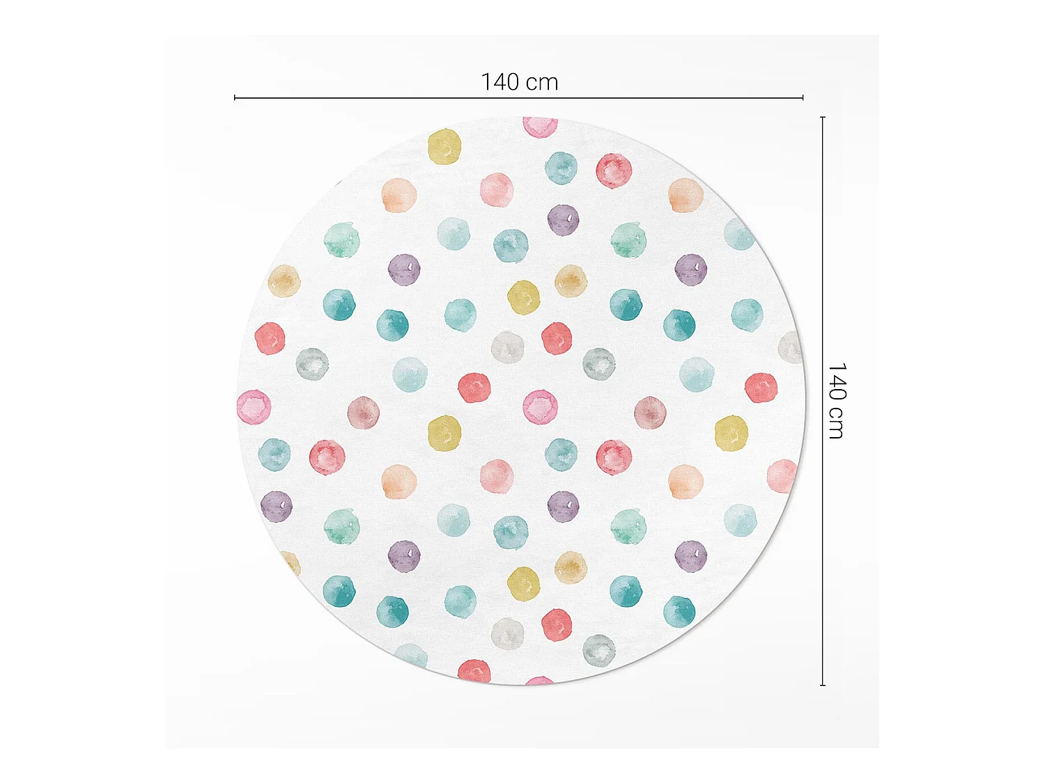 Vinylteppich für Zuhause, Innenteppich, bemalte Boho-Aquarellpunkte, 140 cm