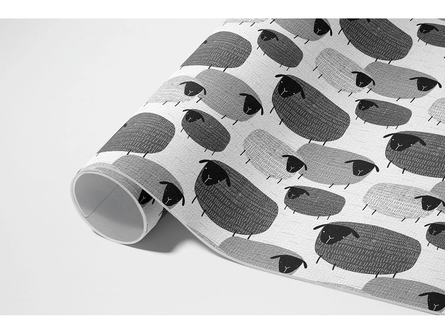 Vinyl-Teppich für Zuhause, Innenteppich, regelmäßig bemaltes Schafmuster – 140 x 210 cm