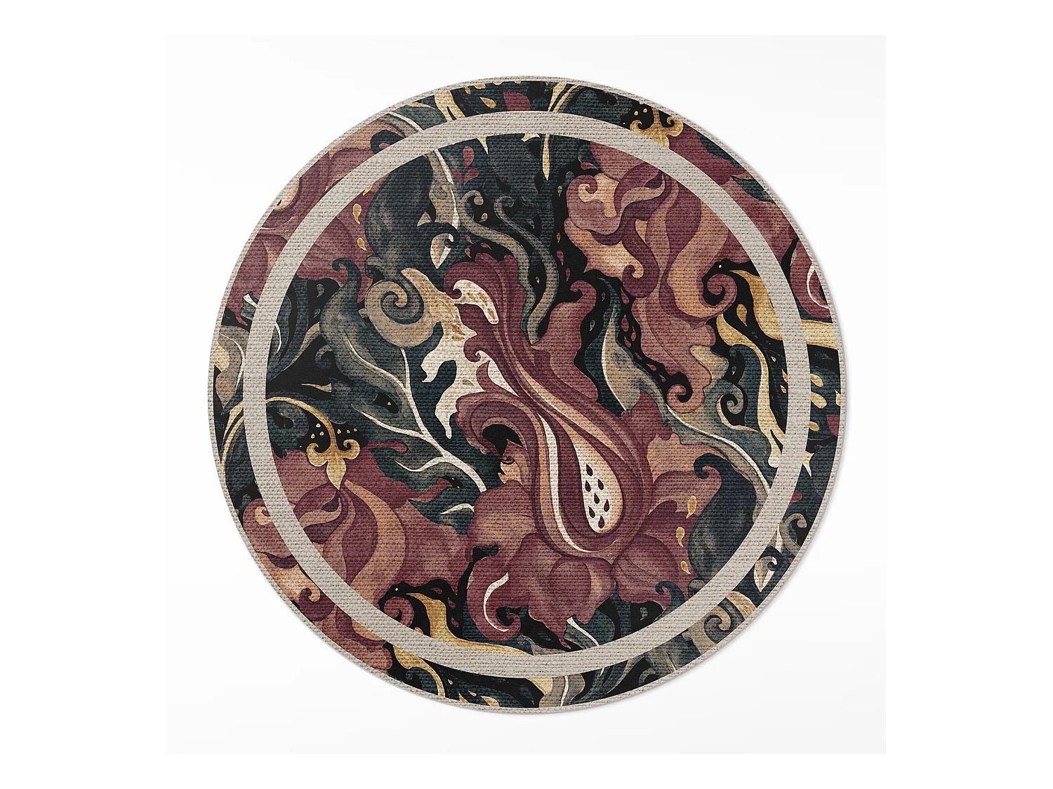Tapis vinyle pour la maison, Moquette d'intérieur Abstraction florale aquarelle 90 cm