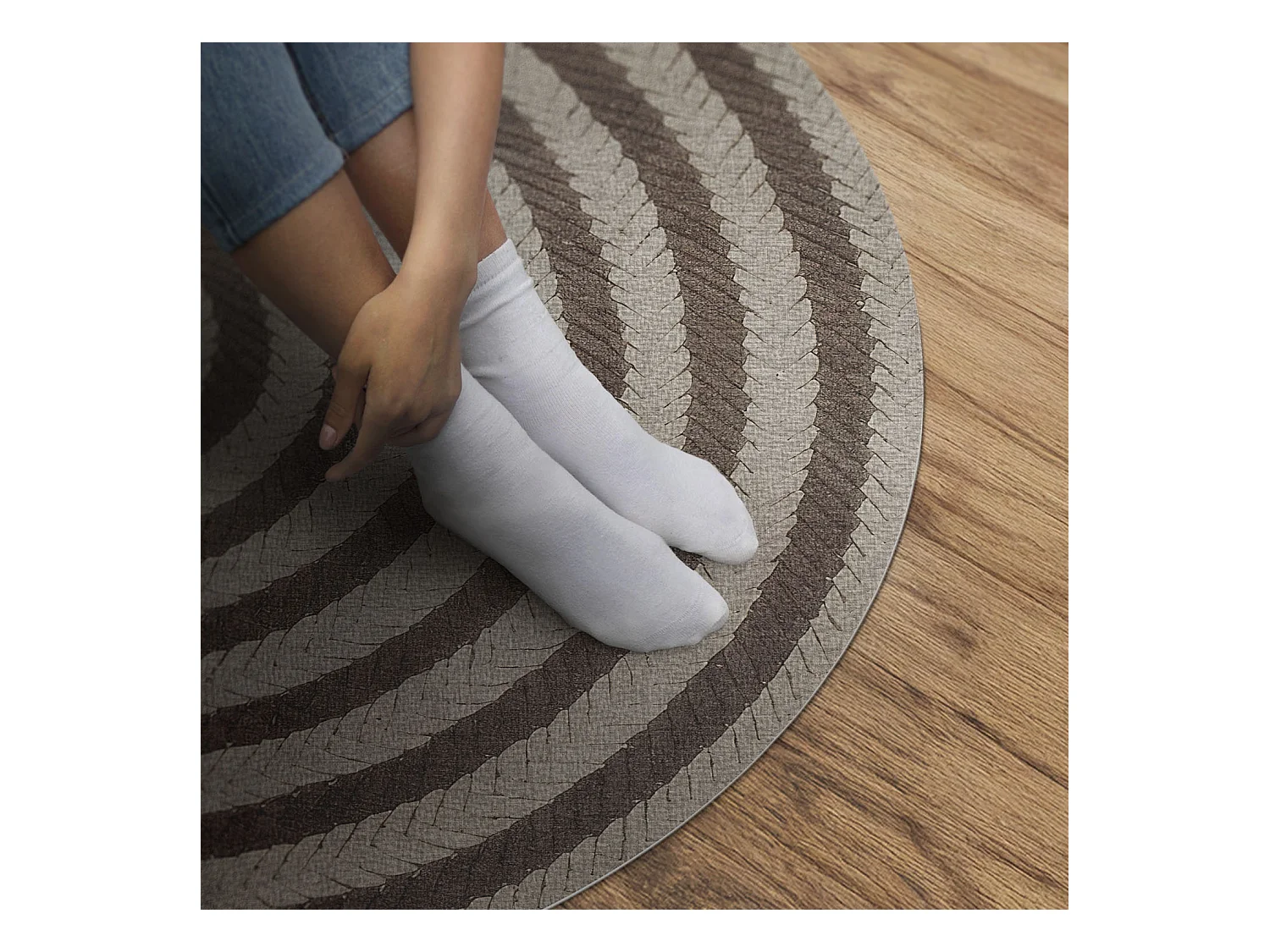 Tapis vinyle pour la maison, Moquette d'intérieur Imitation de ficelle tressée 120 cm
