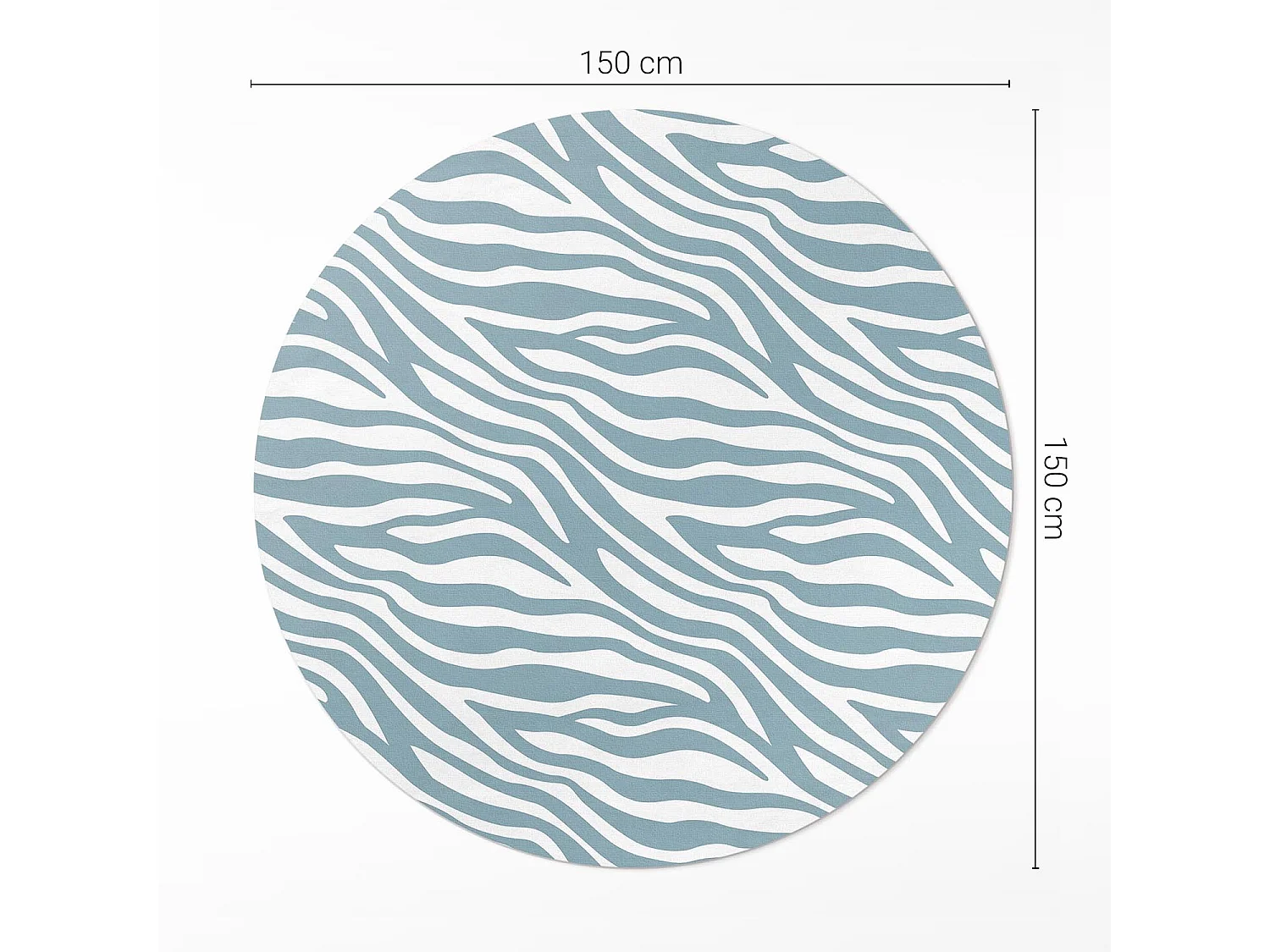 Vinylteppich für Zuhause, Innenteppich Abstrakte Boho-Wellen in Pastellblau 150 cm