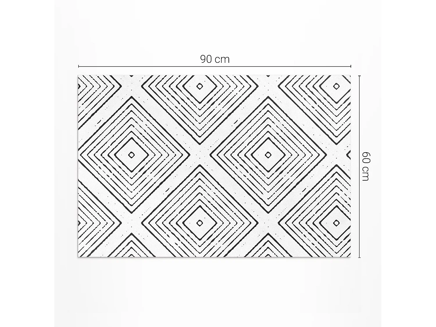 Alfombra vinílica para el hogar, alfombra interior Boho, patrón de cuadrados regulares - 60x90 cm