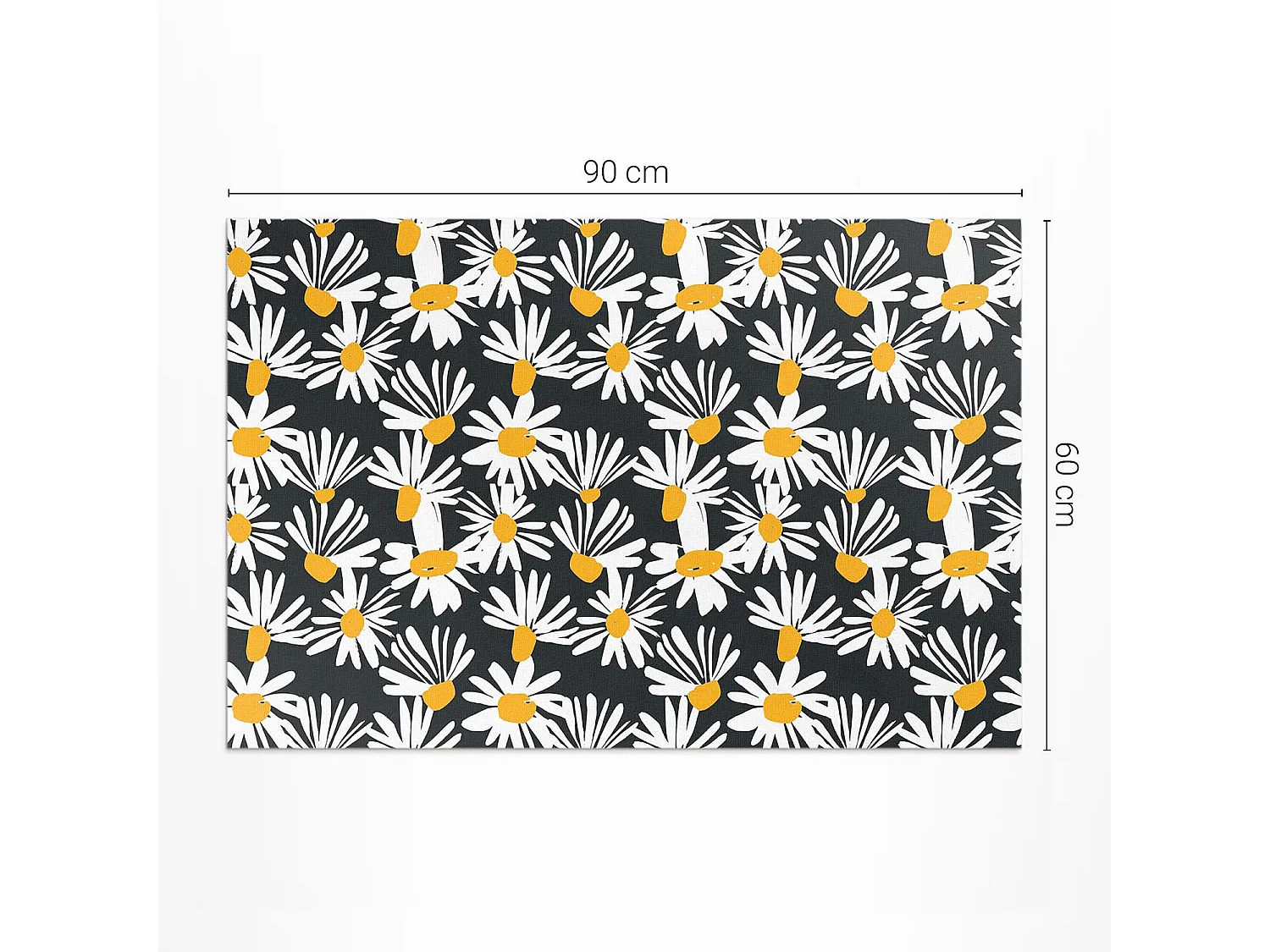 Vinylteppich für Zuhause, Innenteppich Gänseblümchen und bemalte Wildblumen – 60x90 cm