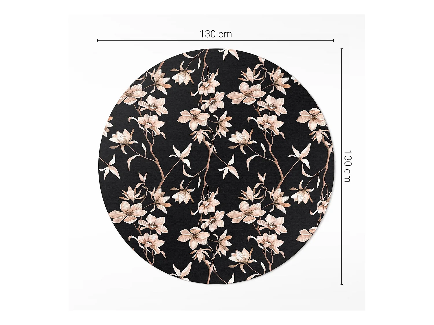 Tapis vinyle pour la maison, Moquette d'intérieur Fleurs lumineuses sur le modèle vintage de brindilles 130 cm