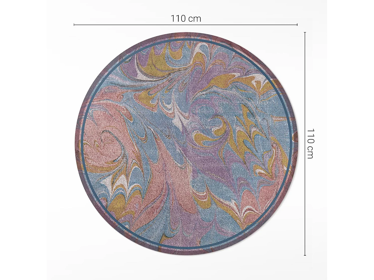 Vinylteppich für Zuhause, Innenteppich Abstrakte Komposition 110 cm