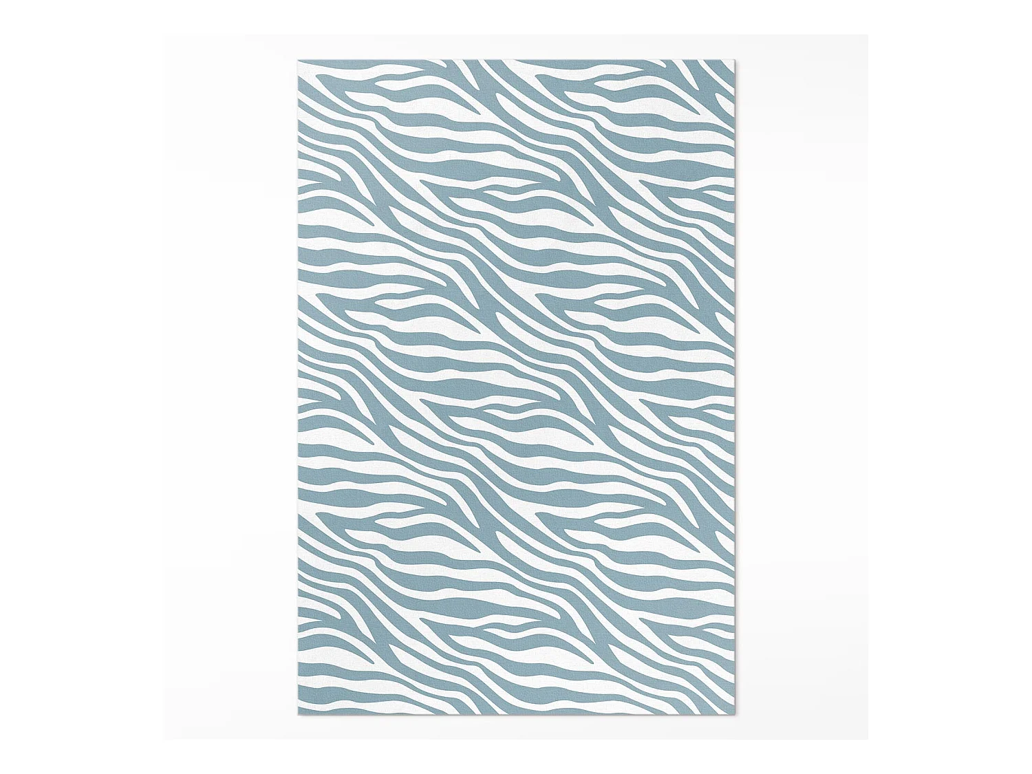 Tapis vinyle pour la maison, Moquette d'intérieur Vagues boho abstraites en bleu pastel - 100x150 cm