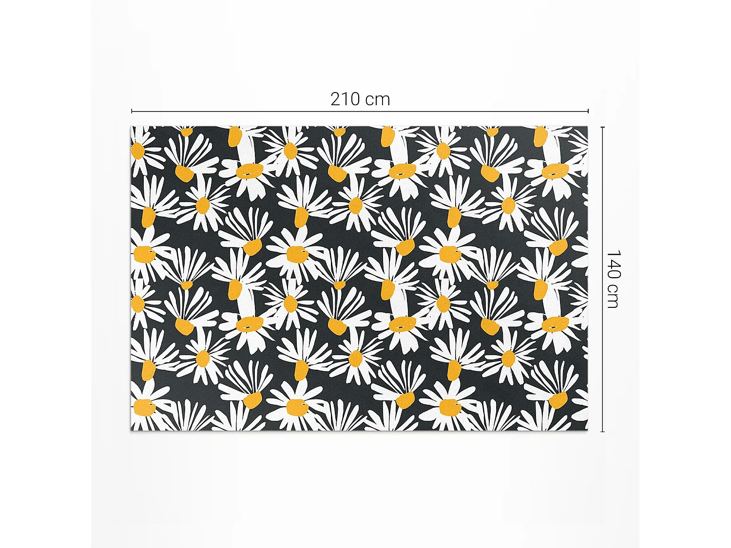 Vinylteppich für Zuhause, Innenteppich Gänseblümchen und bemalte Wildblumen – 140x210 cm