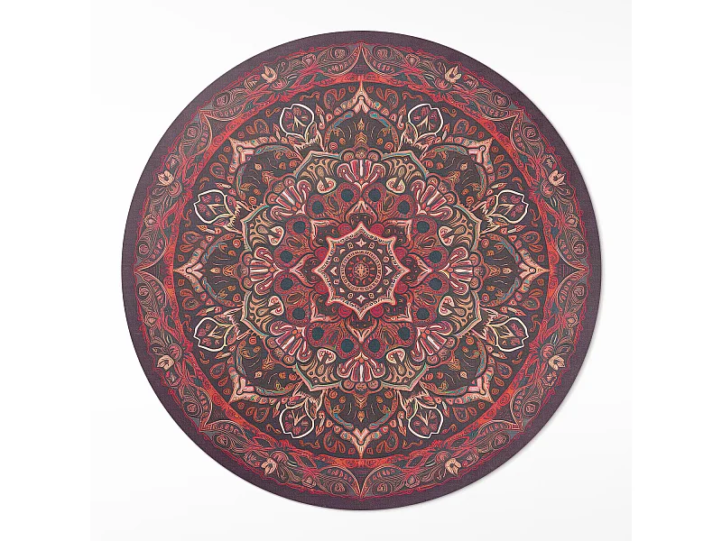Vinyl-Teppich für Zuhause, Innenteppich, dekoratives Mandala im persischen/türkischen Vintage-Stil, 100 cm