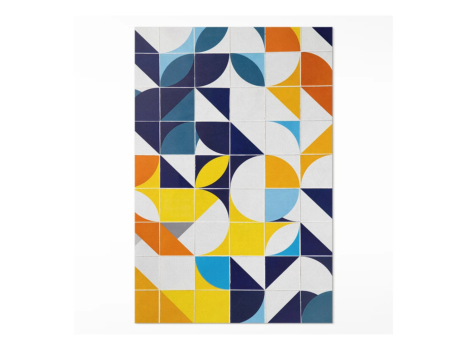 Tapis vinyle pour la maison, Moquette d'intérieur Mosaïque moderne de formes géométriques - 100x150 cm