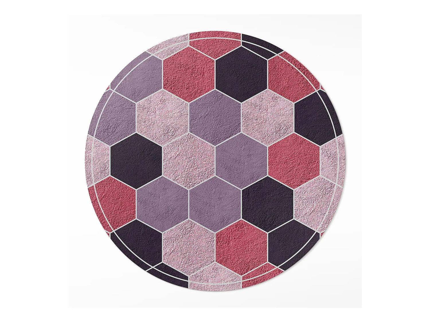 Tapis vinyle pour la maison, Moquette d'intérieur Hexagones en peluche avec motif géométrique régulier 80 cm