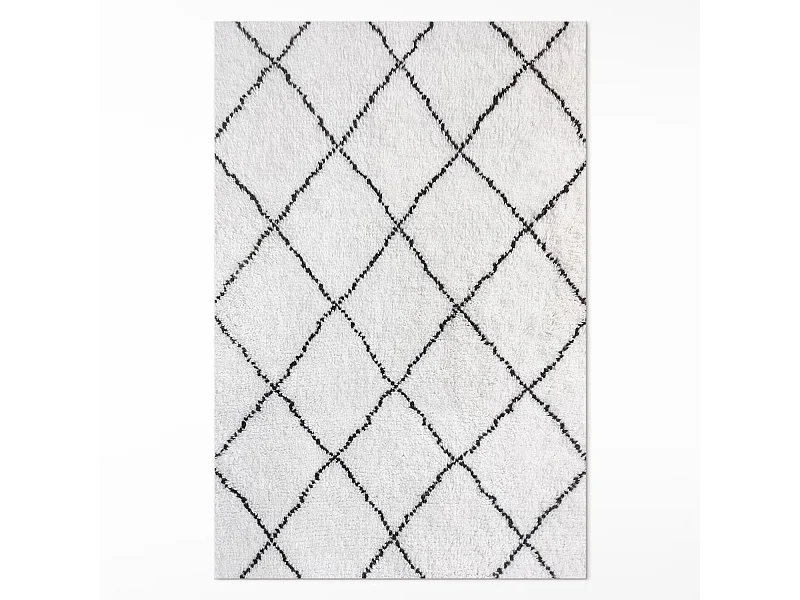 Vinylteppich für Zuhause, Innenteppich mit einem Muster, das schwarze Linien imitiert – 140 x 210 cm