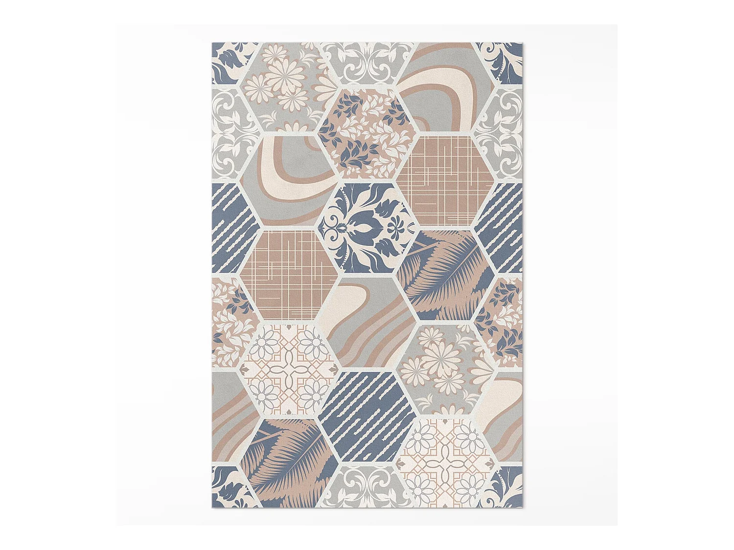Tapis vinyle pour la maison, Moquette d'intérieur Carreaux boho hexagones hawaïens - 120x180 cm