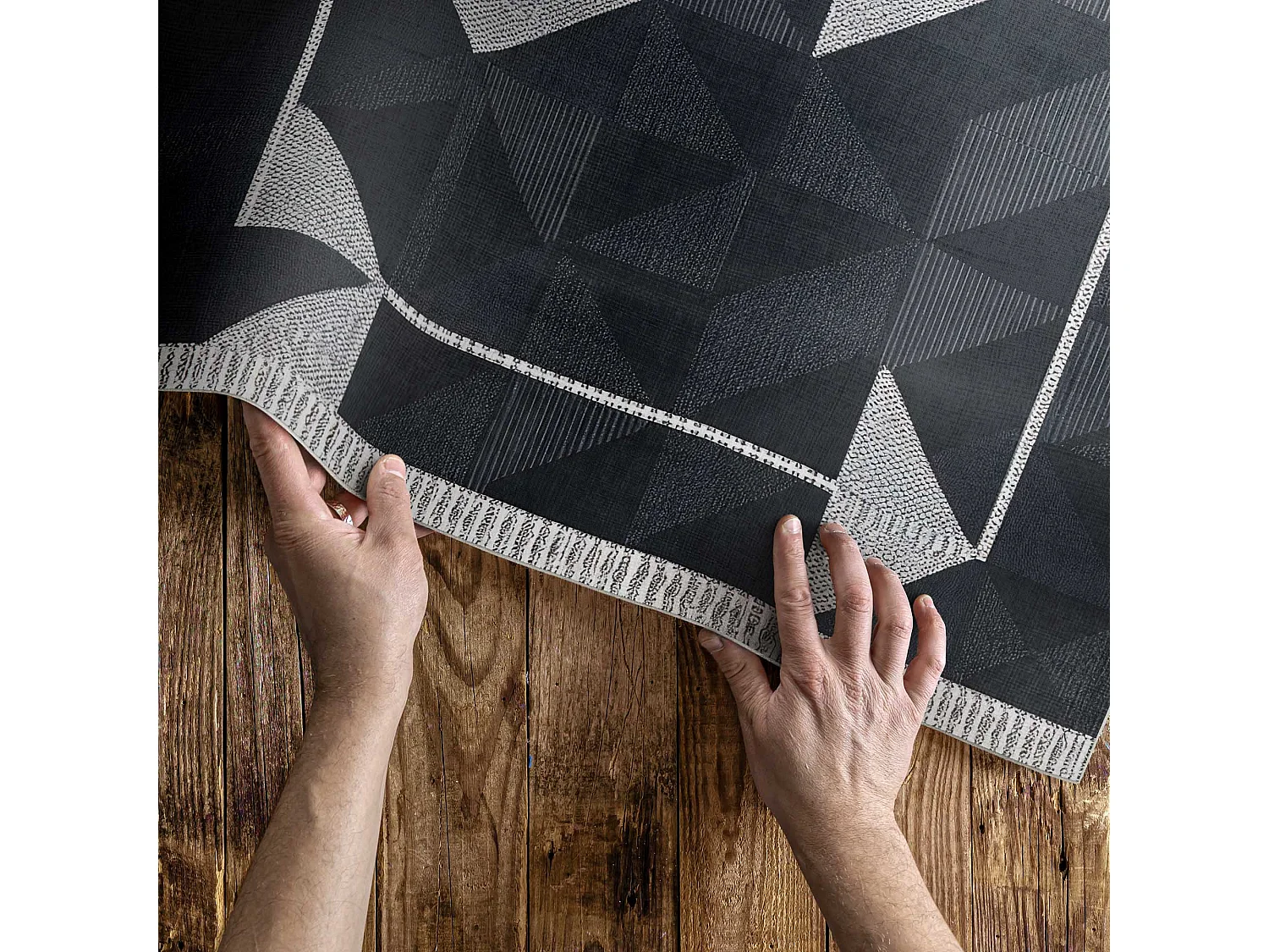 Vinylteppich für Zuhause, Innenteppich mit geometrischem Mosaik – 120 x 180 cm