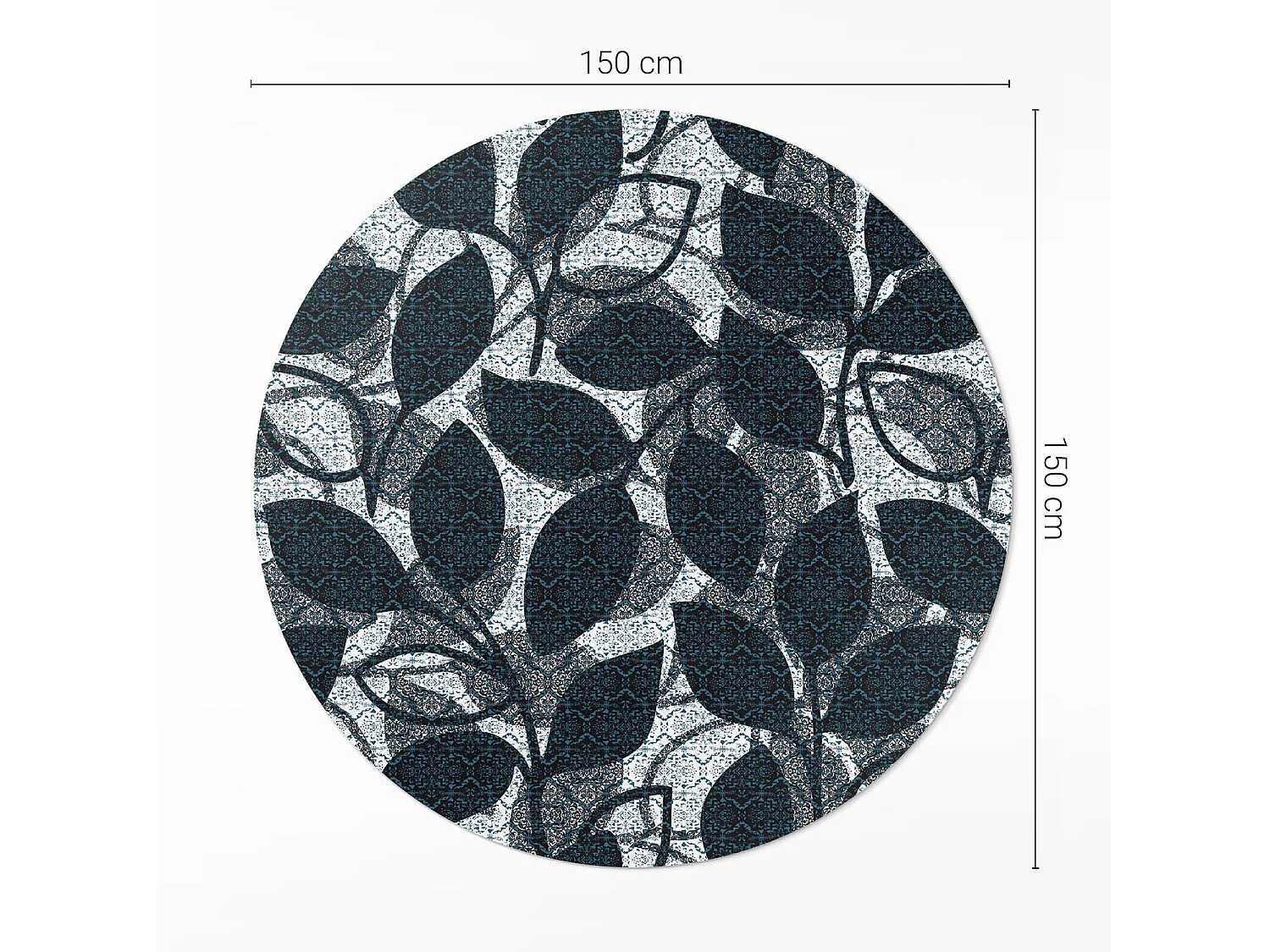 Tapis vinyle pour la maison, Moquette d'intérieur Modèle sans couture de brindilles, feuilles de plantes décoratives 150 cm